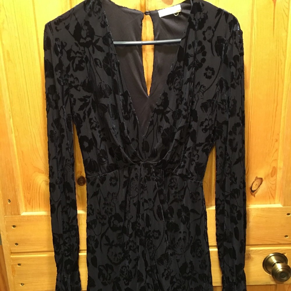 Navy velvet romper